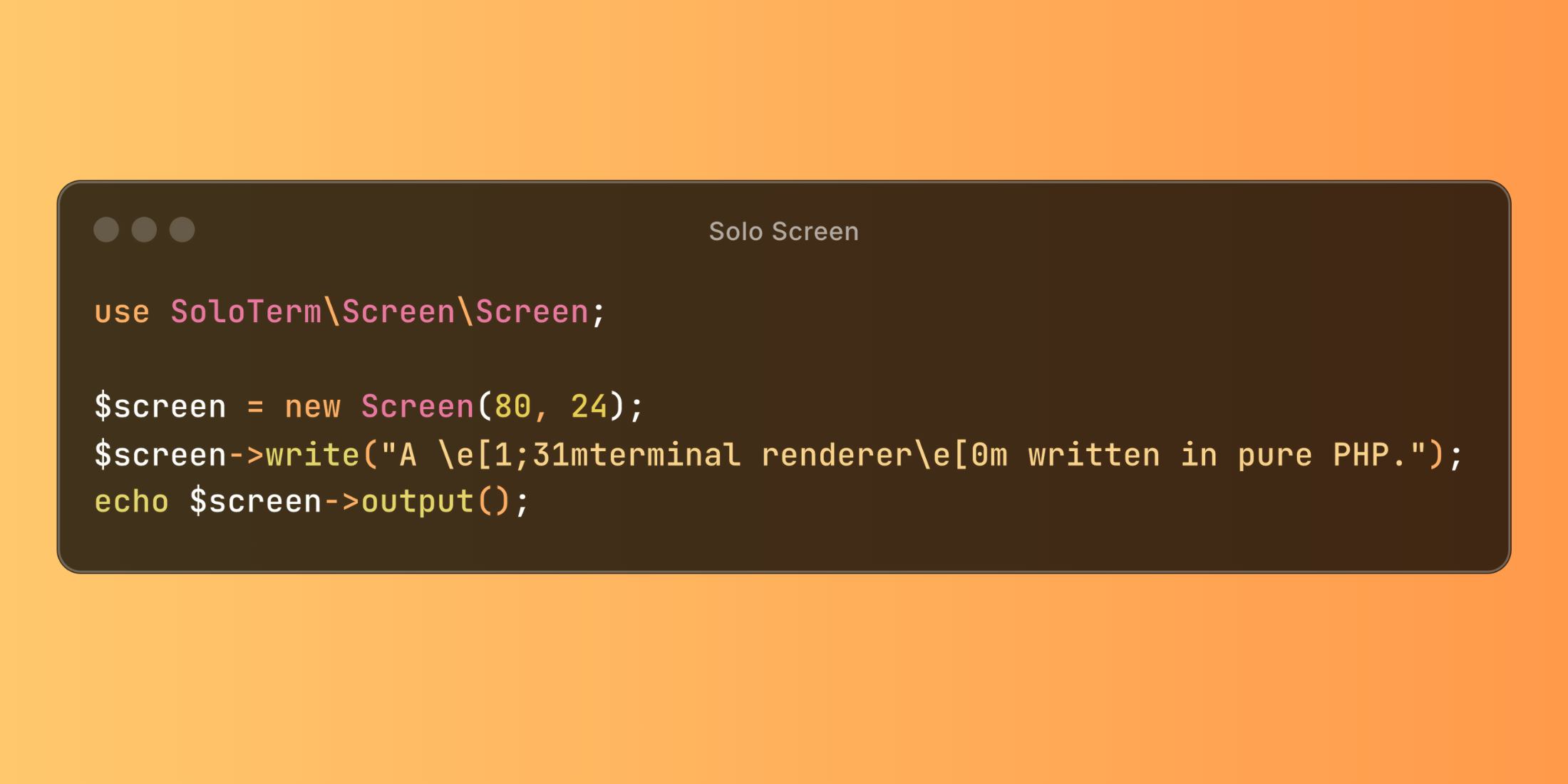 Screen is a terminal renderer written in pure PHP